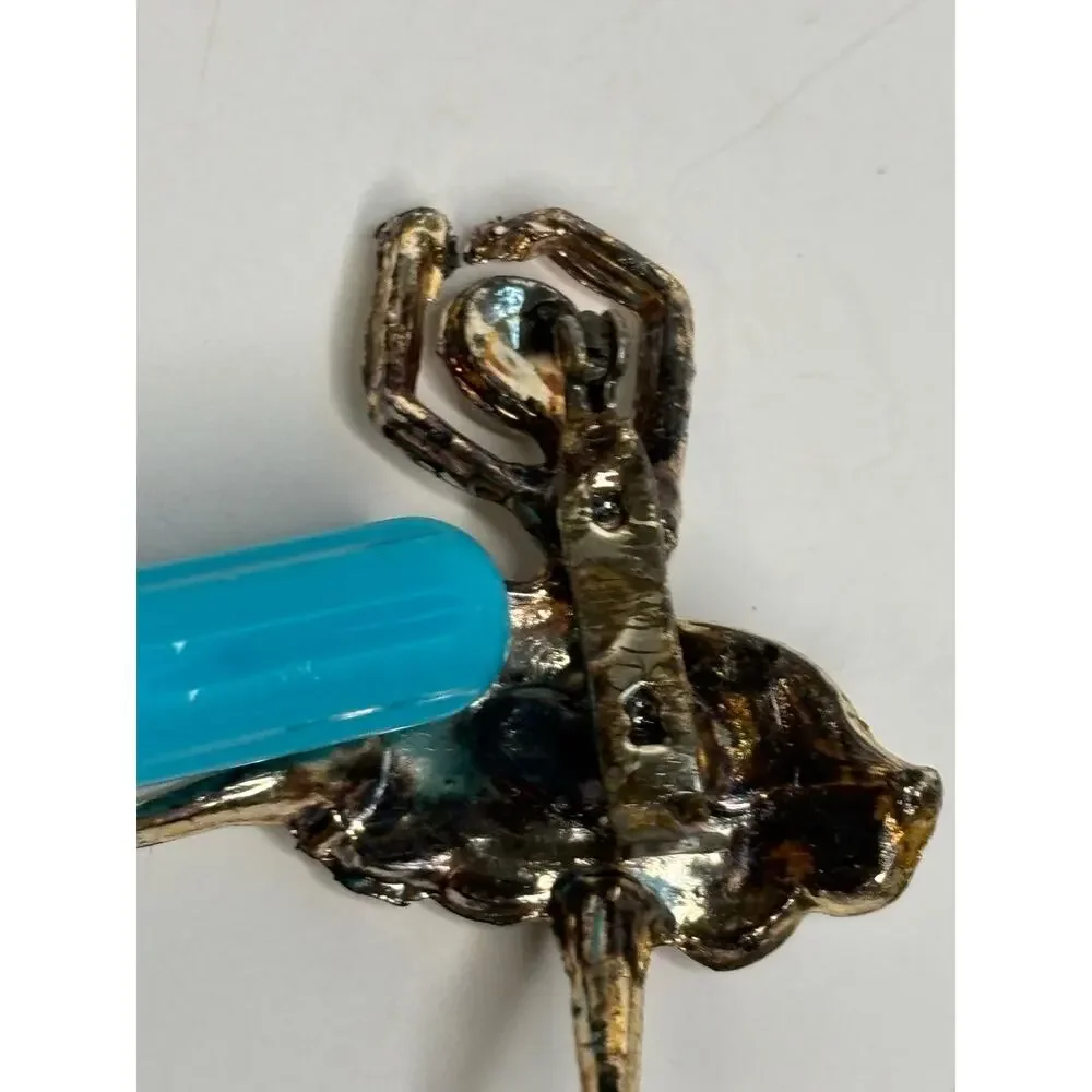 Vintage Mid Century Ballerina Pins Plastic Dance Accessories Set of 2 AS IS